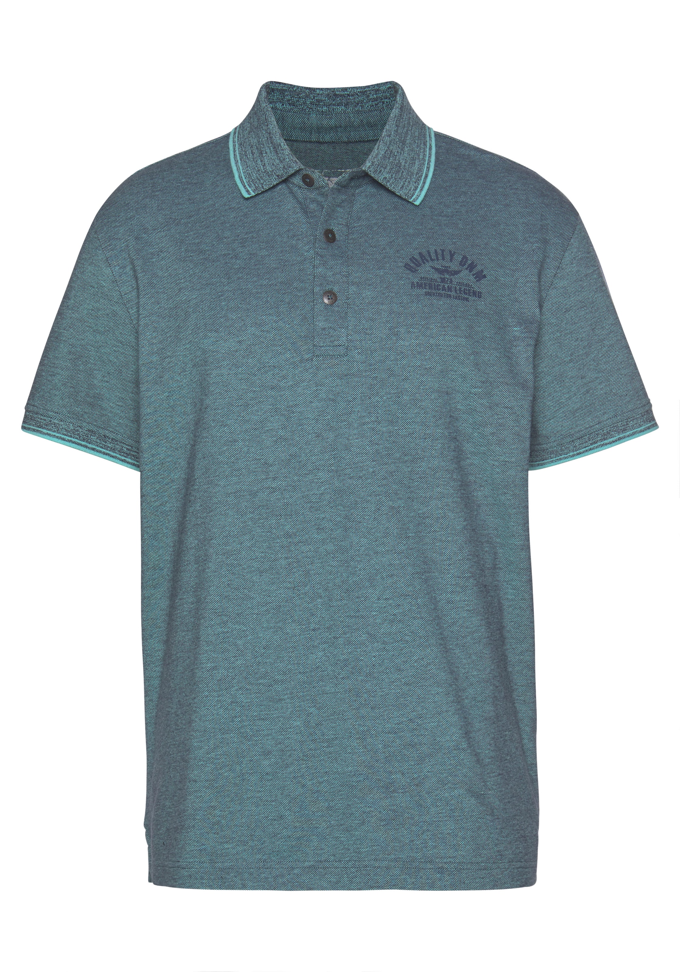 Arizona Poloshirt , Kurzarm,  mit Polokragen,  mit Print-Applikationen,  aus Piqué-Stoff