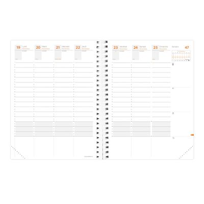 Agenda spiralé à élastique Time & Life XLarge - 1 semaine sur 2 pages - 21 x 27 cm - noir - Quo Vadis