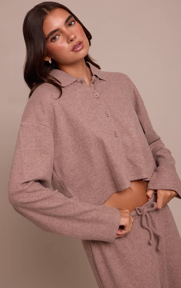 Champignon Chemise Côtelée Brossée À Boutons