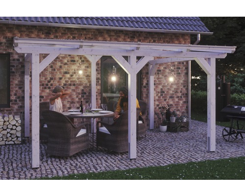 SKAN HOLZ Siena terrasoverkapping 434x250 cm wit