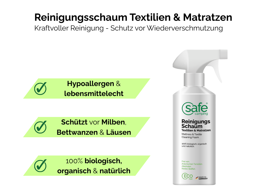 SAFE CAMPING Textiel & Matrassen reinigingsschuim - 1 liter