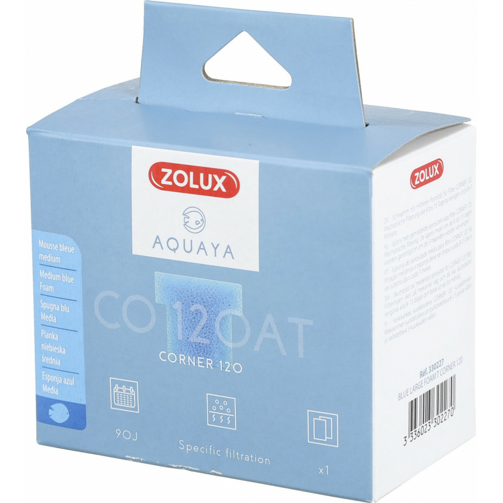 Filtre pour pompe corner 120, filtre co 120 at mousse bleue medium x1. Pour