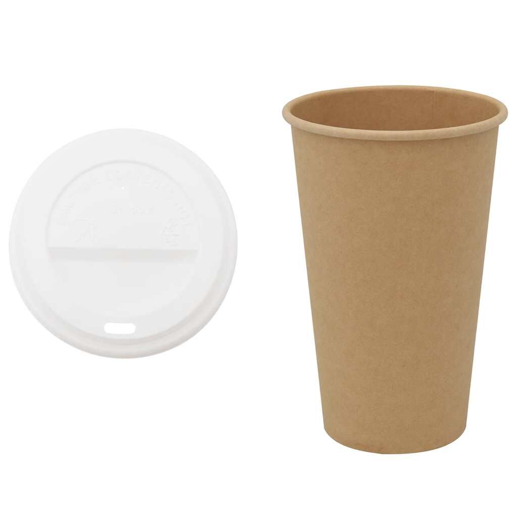 vidaXL Papieren bekers met deksel, 1000 stuks, 400 ml