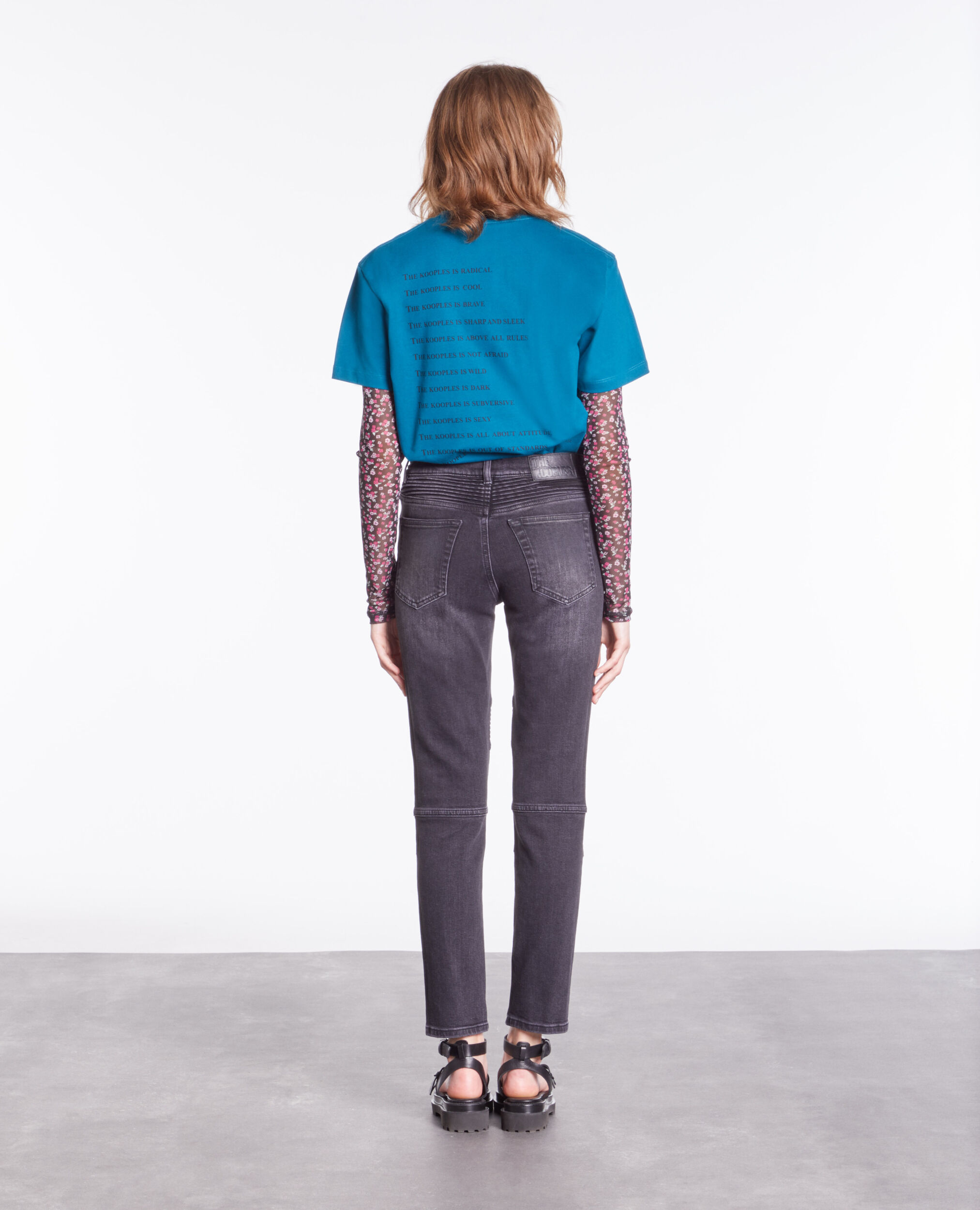 Jean biker slim noir