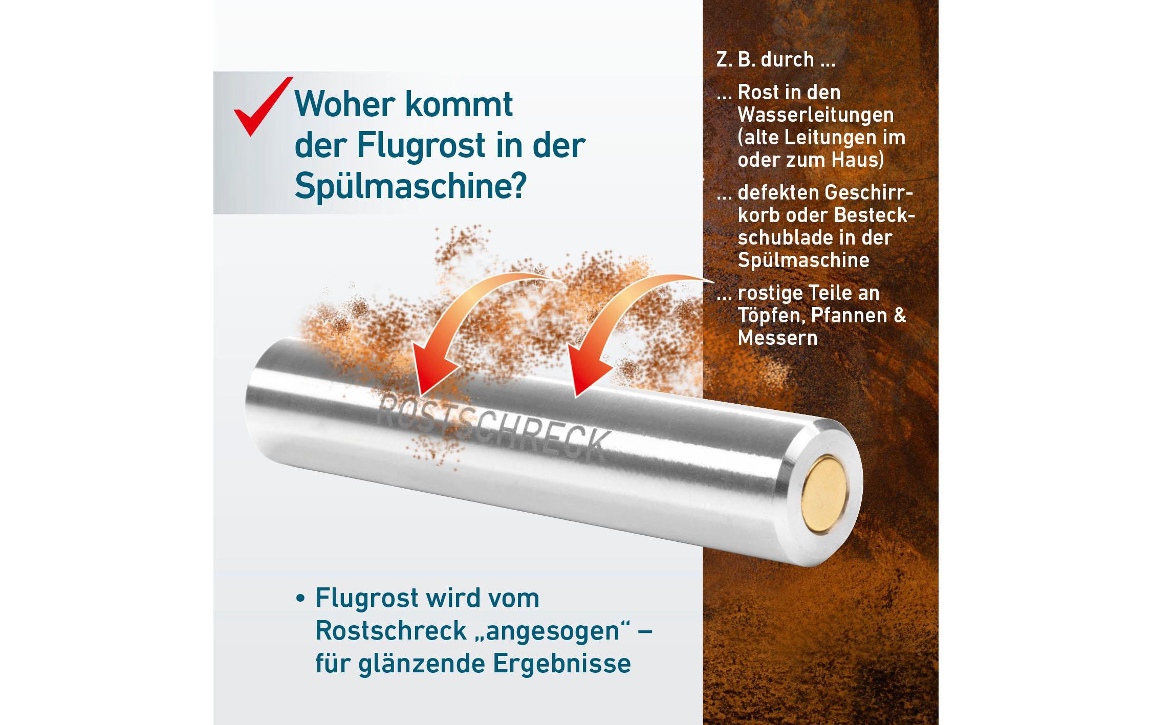Rostschreck Rostreiniger 1 StückFlugrost anziehender Magnet für die Spülmaschine oder die Besteckschublade aus «Die Höhle der Löwen»
