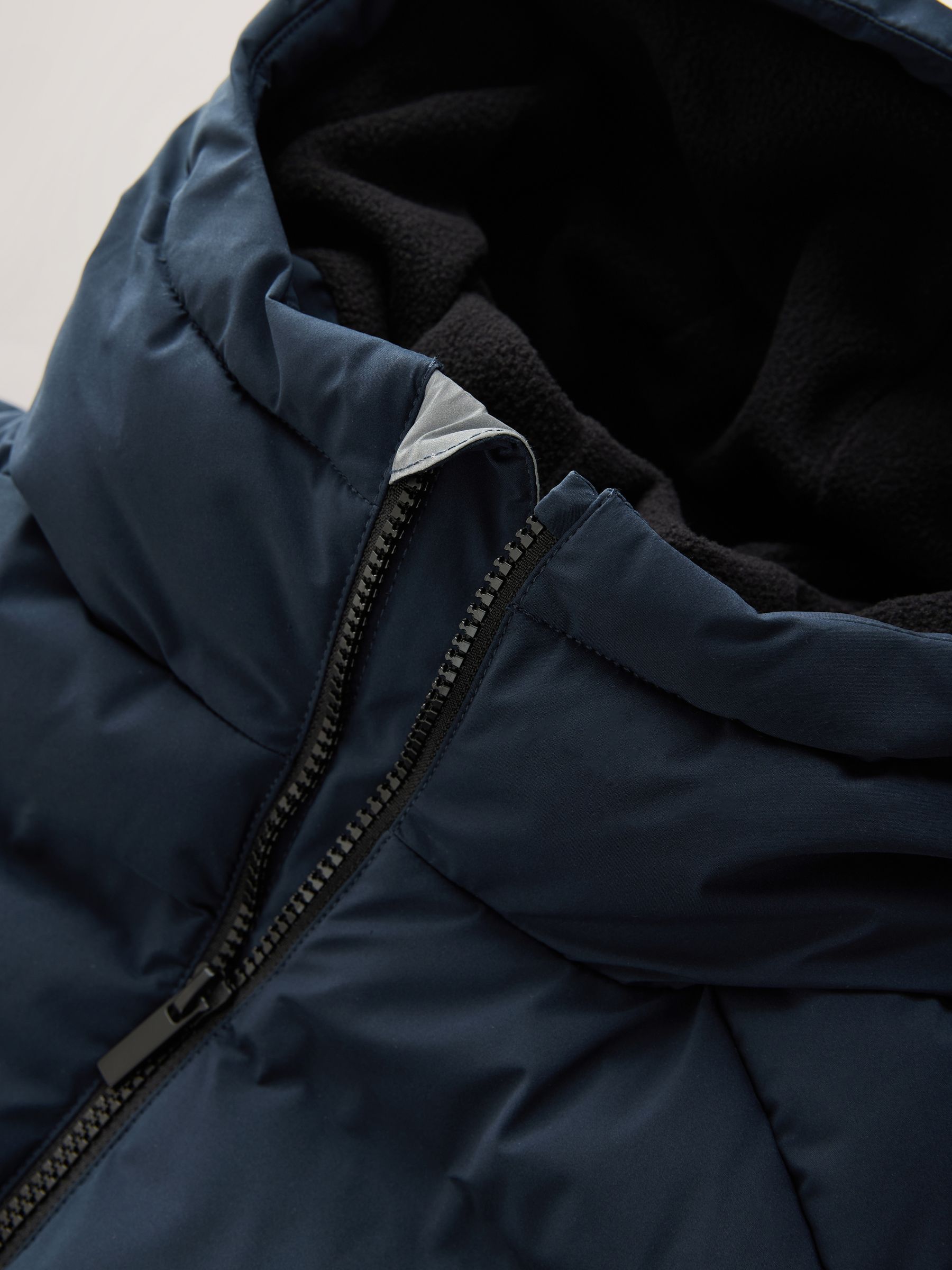 Marineblauw - Regenbestendige gewatteerde jas met microfleece voering (3-17jr)