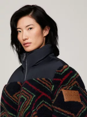 Jaqueta puffer Tommy x Pendleton New York Stripe TH Monogram