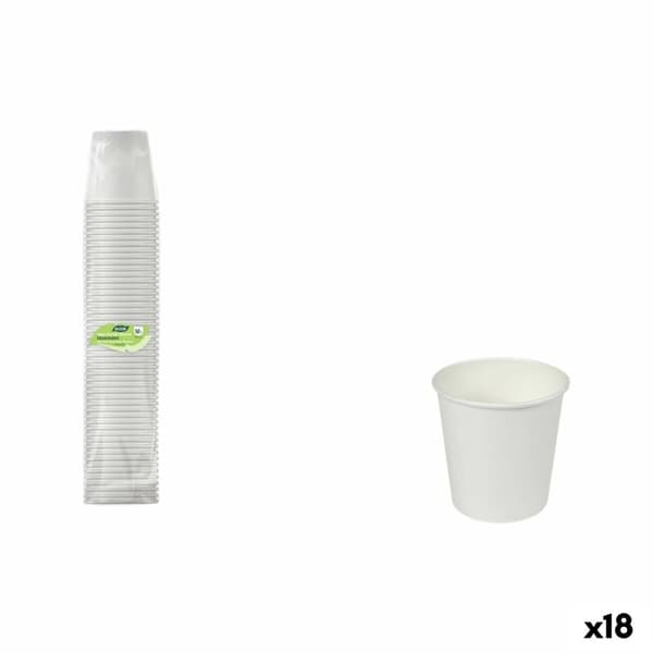 Sett med glass Algon Hvit 80 ml 50 Deler (18 enheter)