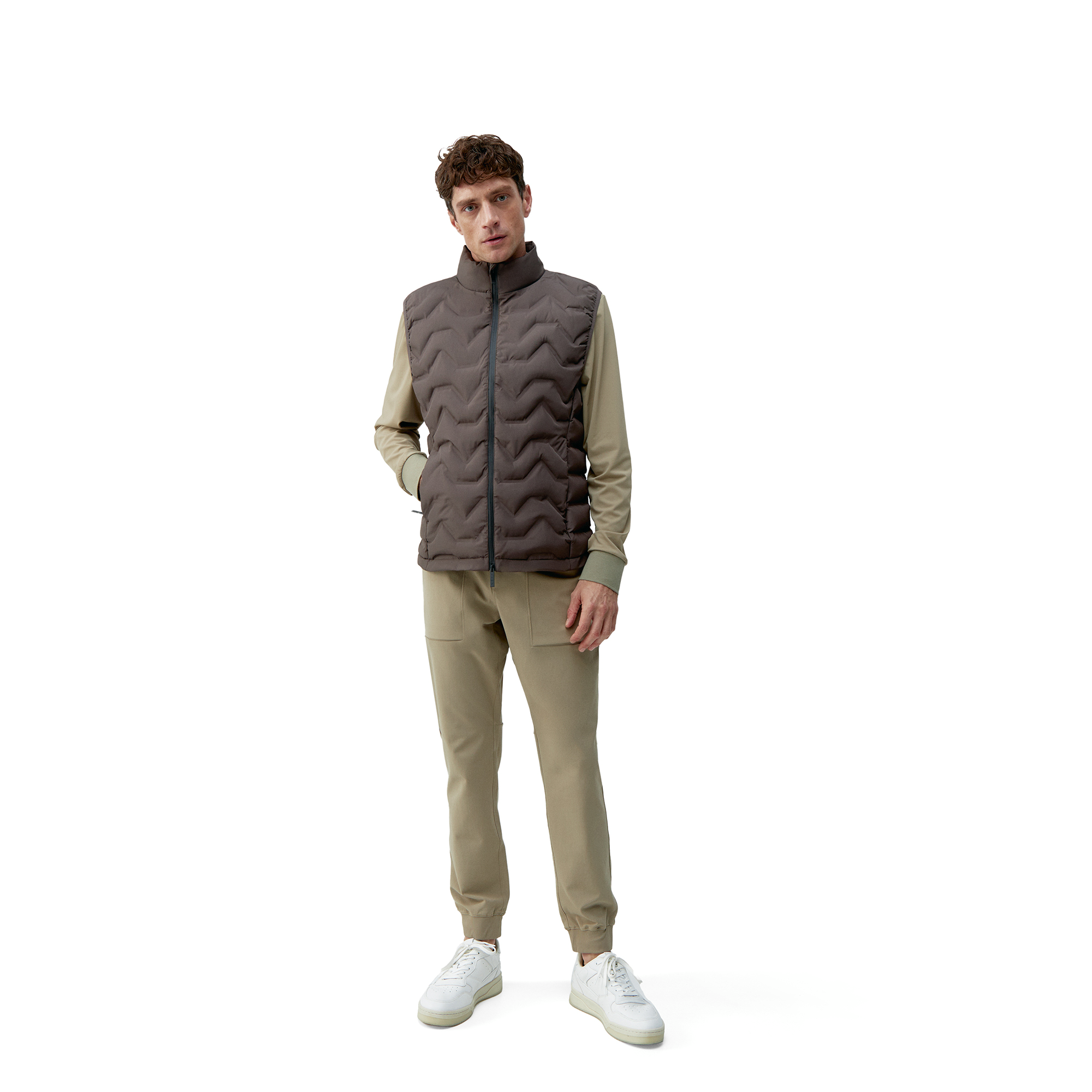 SEPIK - Gilet de sport coupe-vent sepik avec fermeture éclair | Marron