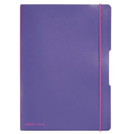 Herlitz Notizheft DIN A4, flexibel, je 40 Blatt kariert + liniert, violett