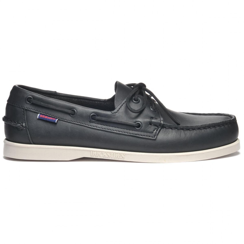 DOCKSIDES PORTLAND CUIR Black-Chaussures bateau pour homme en cuir noir