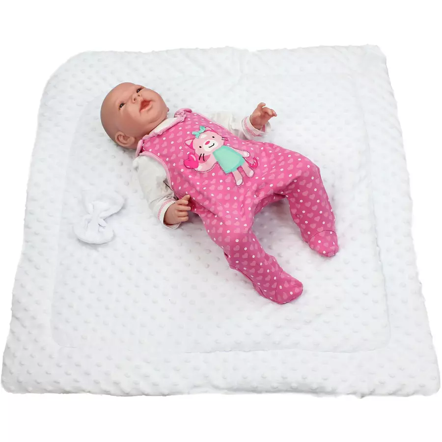 TupTam Baby Winter Einschlagdecke Warm Wattiert Minky hellgrau