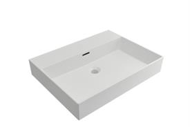 Plieger Kansas wastafel zonder kraangat met overloop 60x46.6cm mat wit