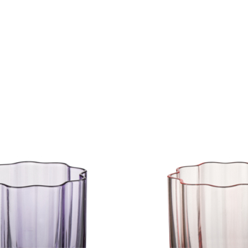 glas bloemvorm paars/roze