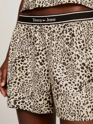 Conjunto de pijama curto essencial com estampa de cetim