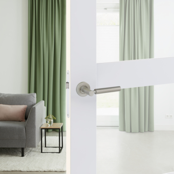 Karwei deurkruk set Adam rond rozet RVS