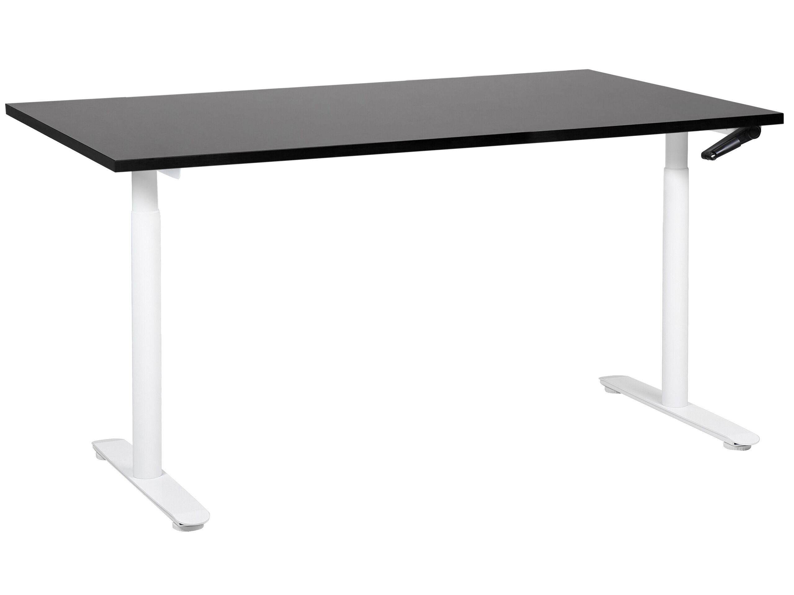 Beliani-DESTINAS-Verstelbaar bureau-Zwart|Wit-160 x 72 cm-Spaanplaat