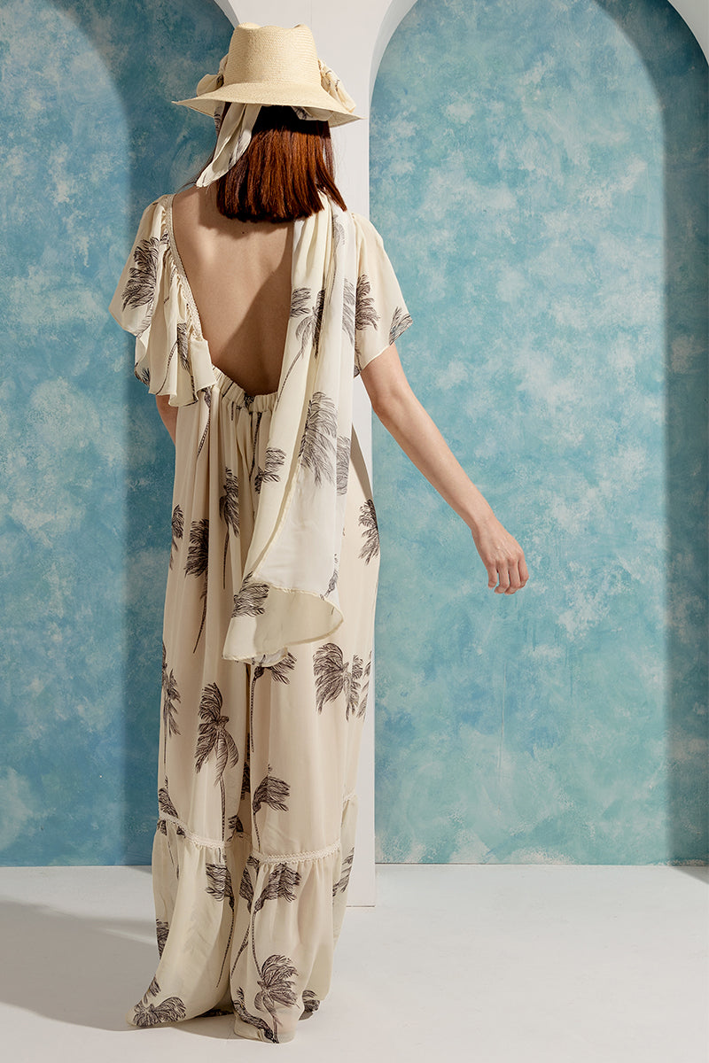 Robe à manches à volants