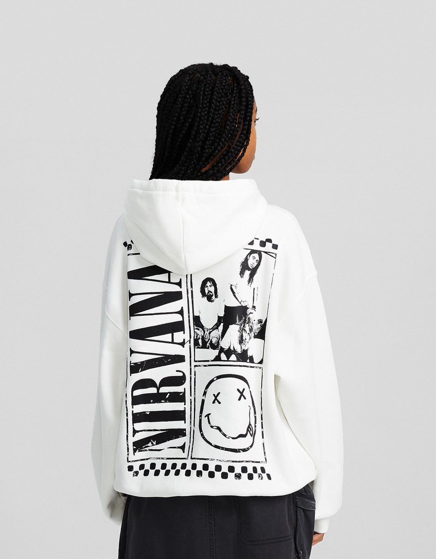Moletom com capuz estampado do Nirvana