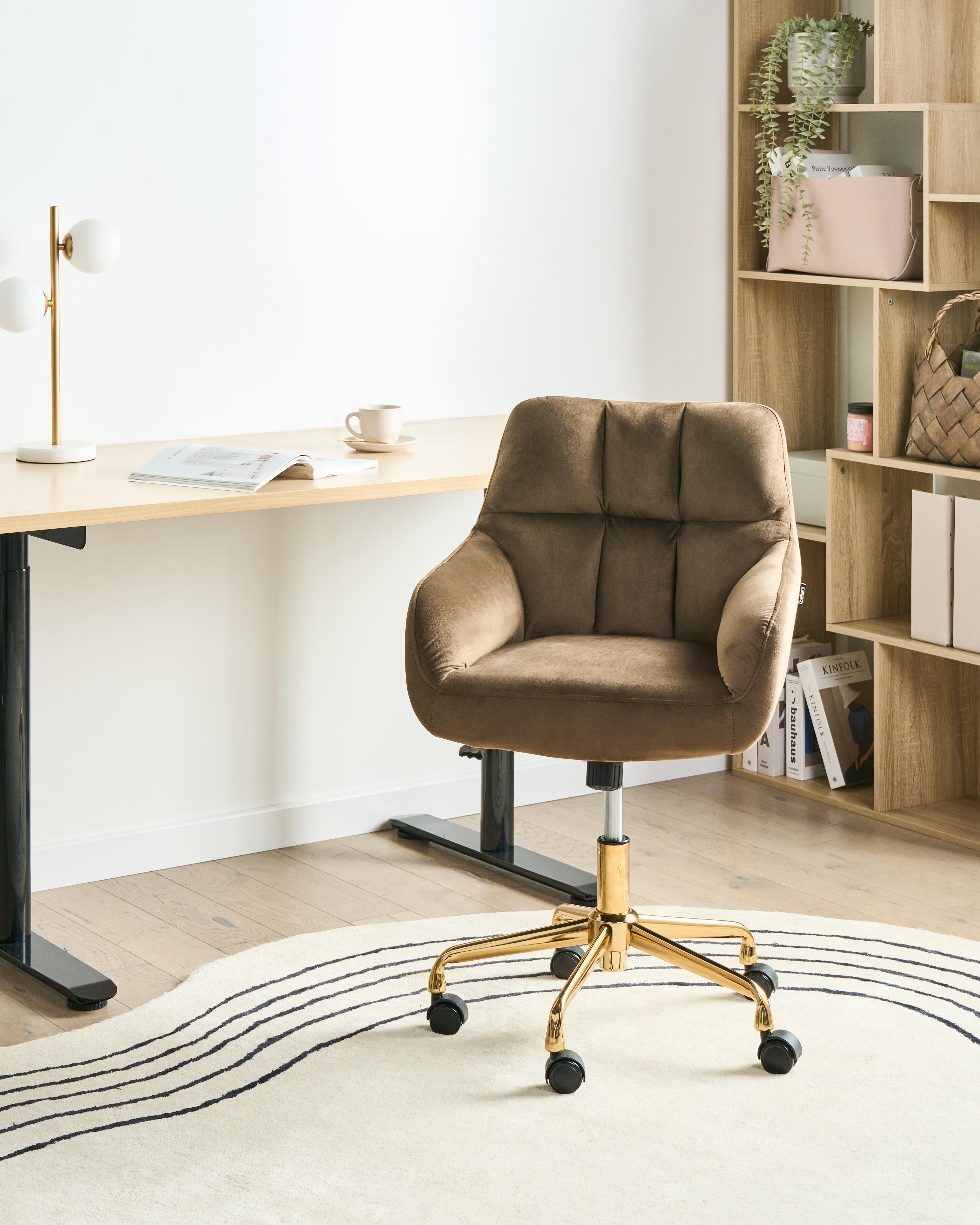 Bureaustoel PALMDALE Fluweel Bruin