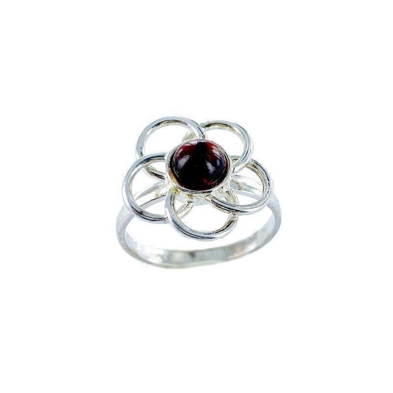 Bague argent 925 Ambre veritable de la mer Baltique