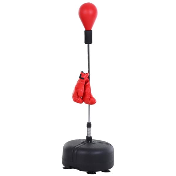 Bokseball med stativ, 136-154 cm høydejusterbar boksesekk, stående bokseball med boksehansker, for tenåringer og voksne, for utstyr, stressavlastning,