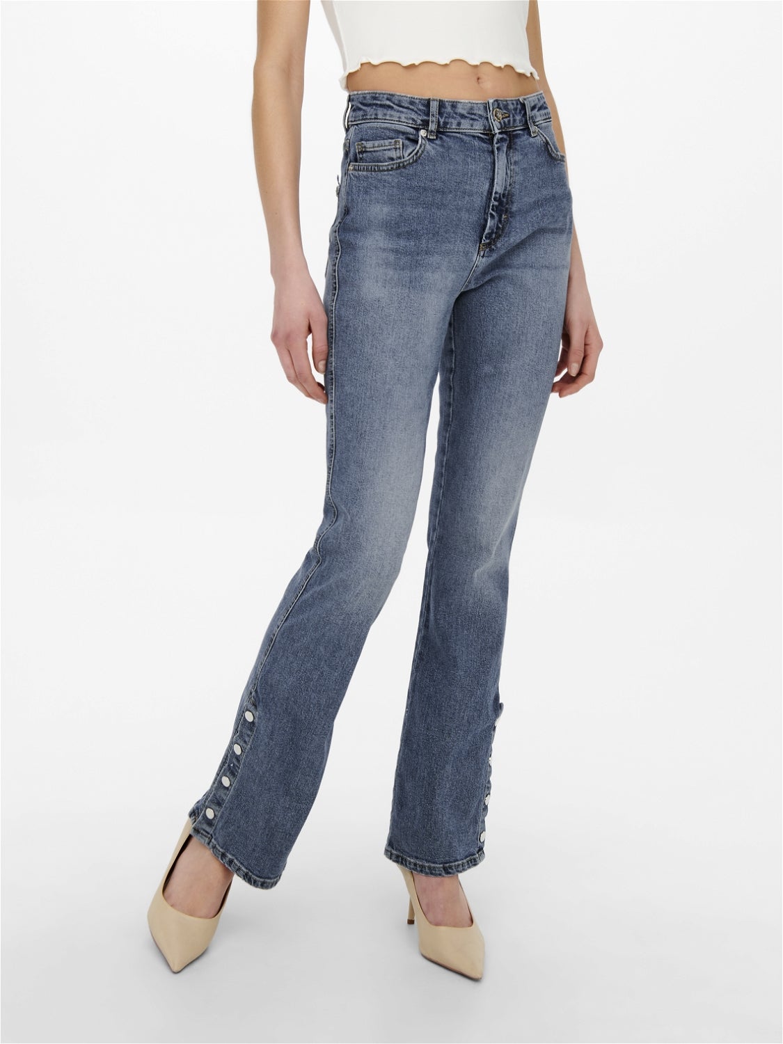 ONLHAILEY Hohe Taille Slim Fit Jeans Light Blue Denim