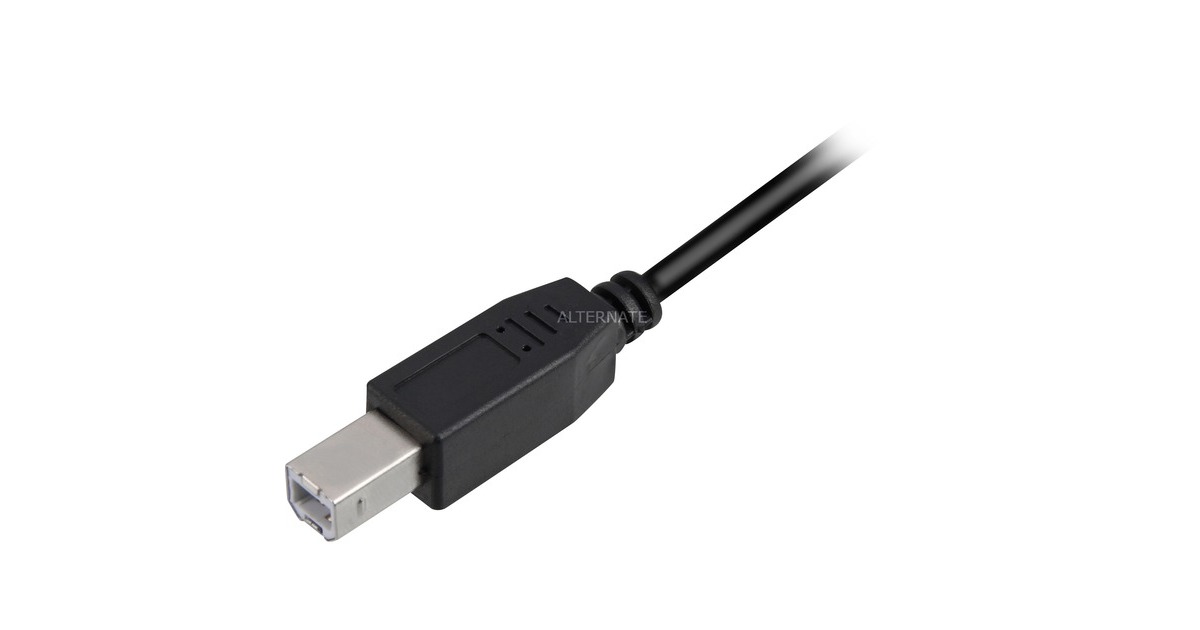 SharkoonUSB-A 2.0 > USB-B kabel  (Zwart, 1 meter)