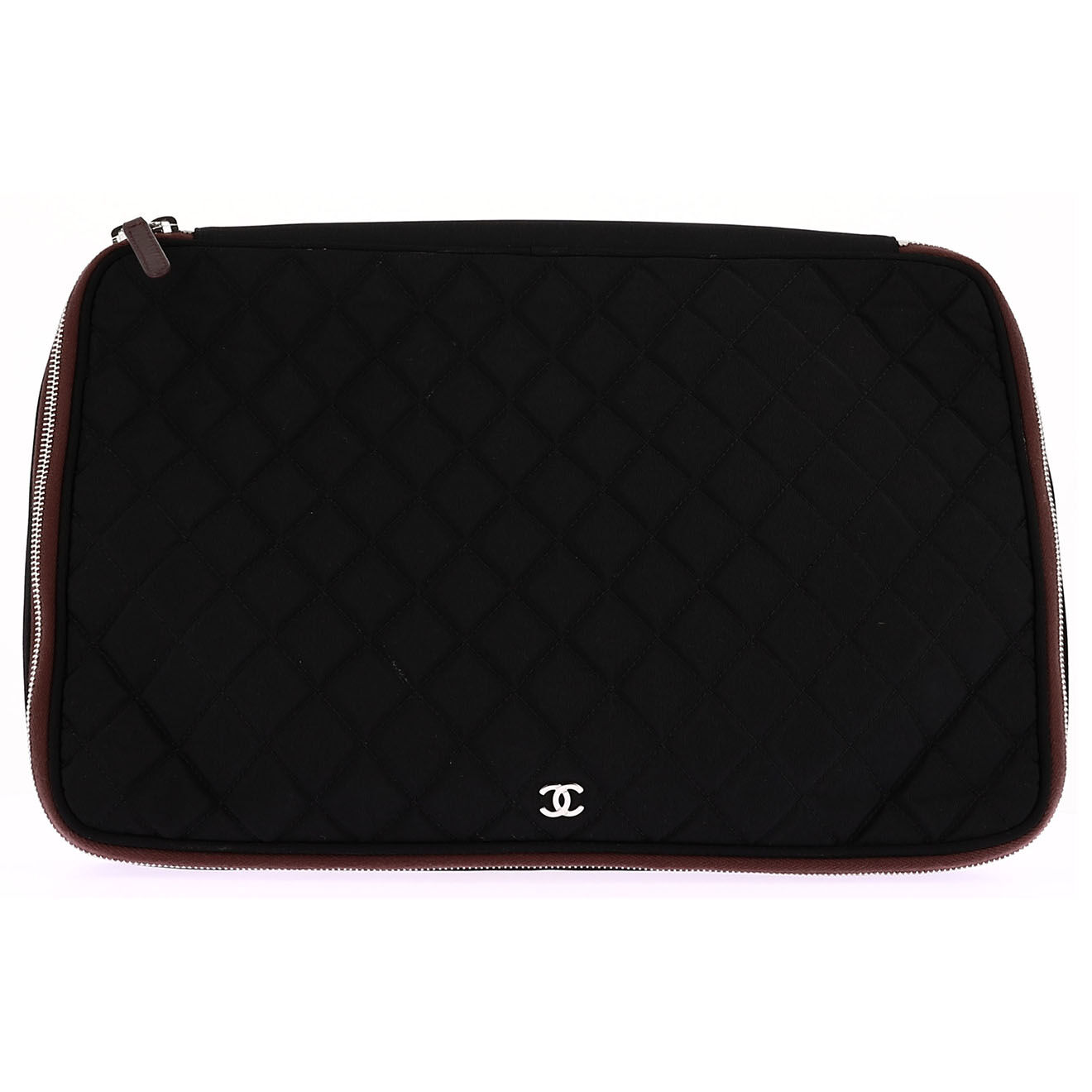 Chanel Pochette ordinateur en Toile noir/violet - Très bon état - Longueur 40 cm