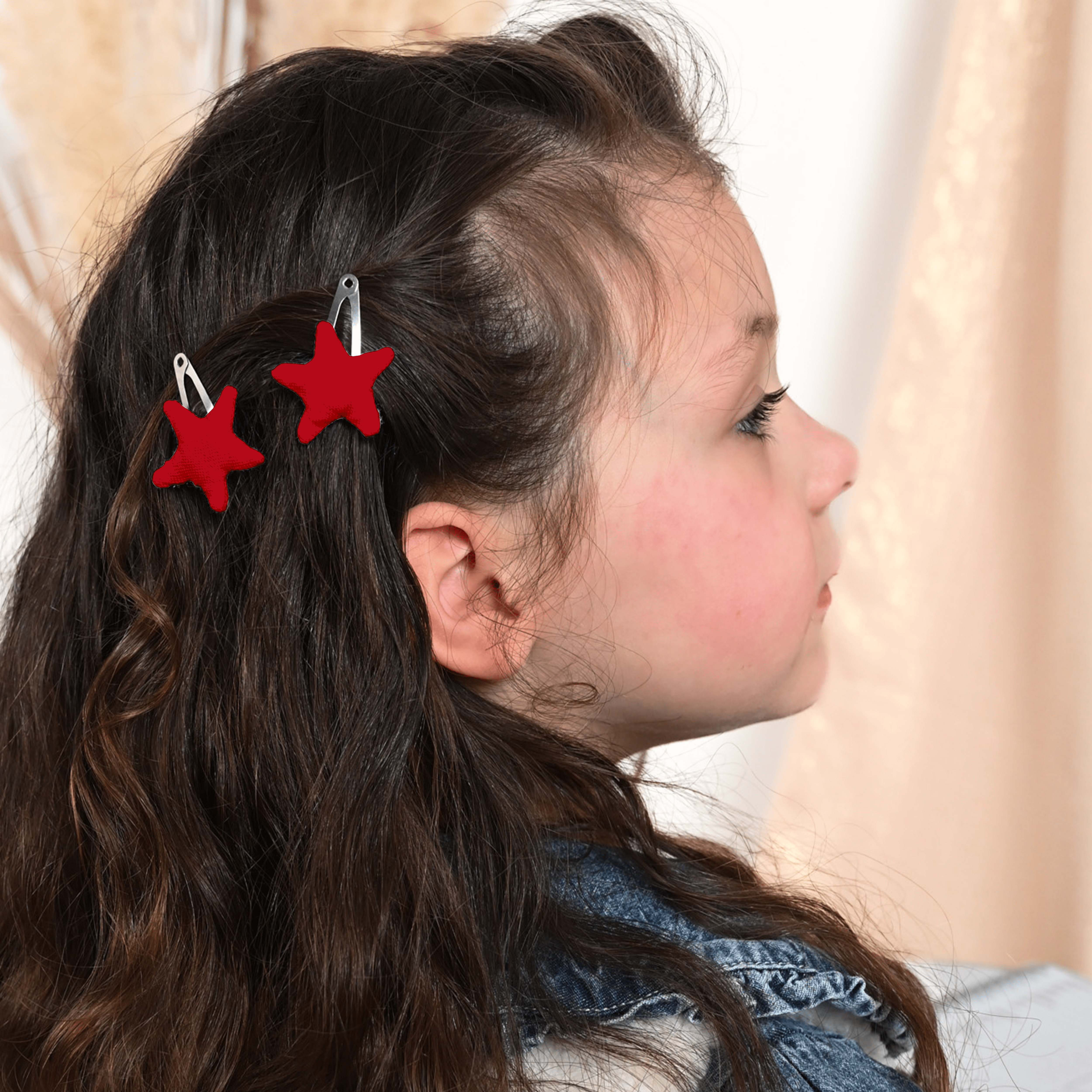 Barrettes Clic-Clac Étoile Rouge