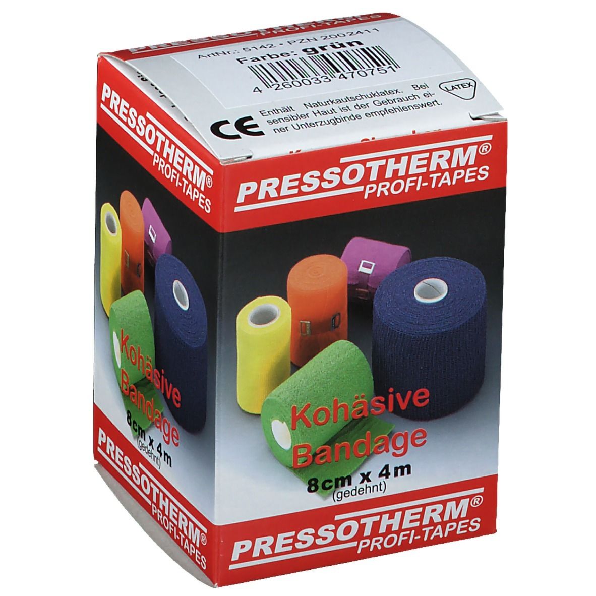 Pressotherm® Kohäsive Bandagen 8 cm x 4 m grün