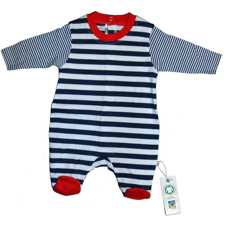 EBI & EBI Fairtrade Schlafoverall marineweiß