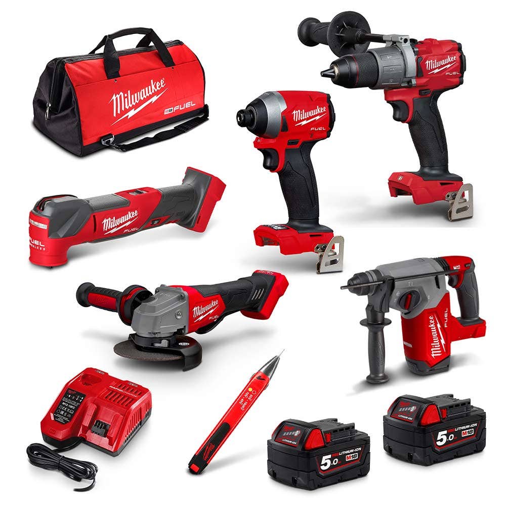 MILWAUKEE 18V FUEL™ 6 Piece 2 x 5.0Ah Combo Kit M18FPP6G2-502B
