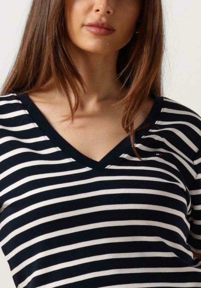 TOMMY HILFIGER donkerblauwe tommy hilfiger t-shirt new slim cody v-neck ss