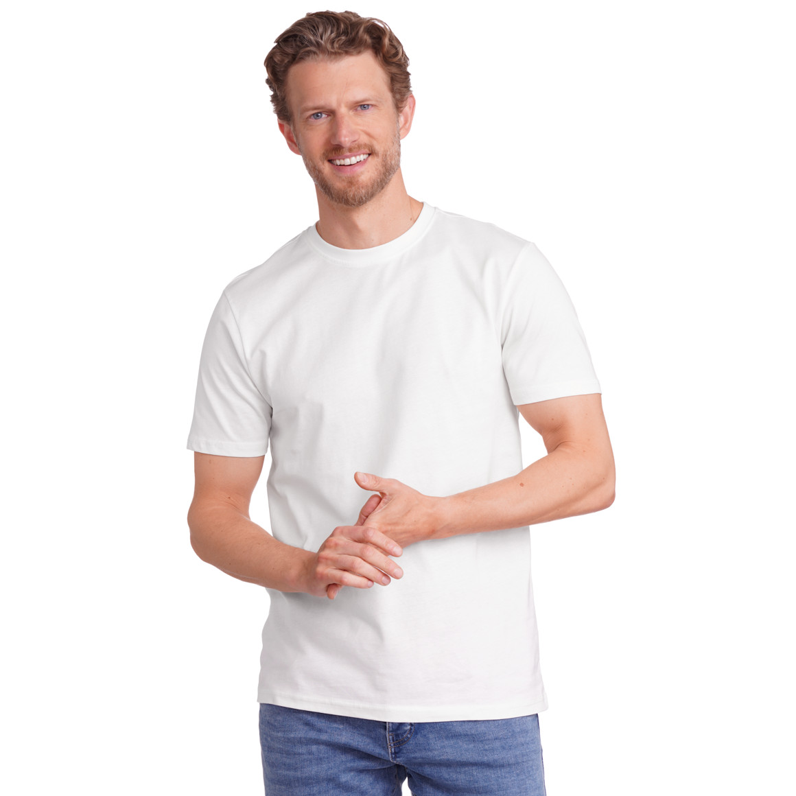 Famy 3 Herren T-Shirts im Basic-Look dunkelblau / hellgrau / weiss