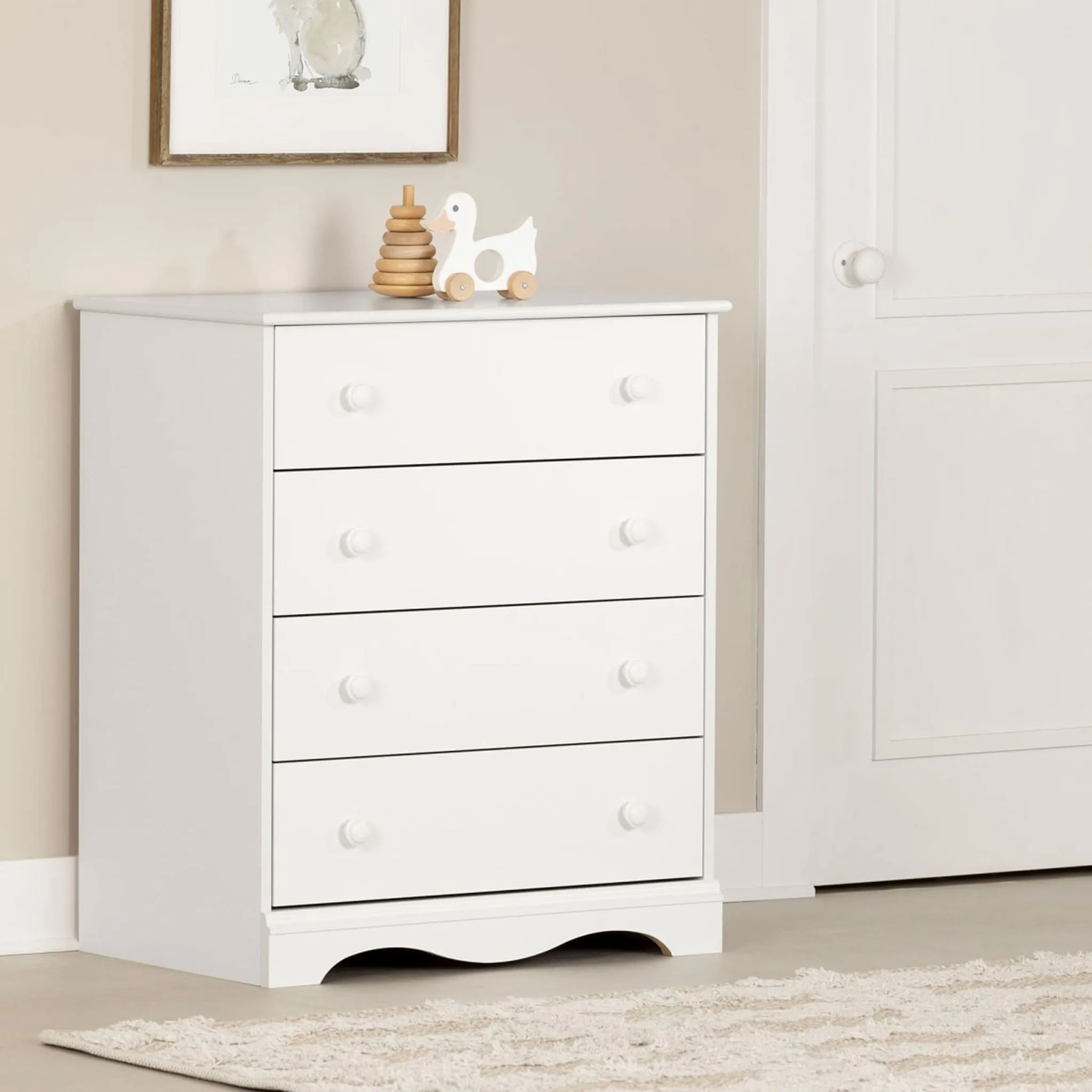 South Shore Commode 4 Tiroirs Angel - Blanc Solide