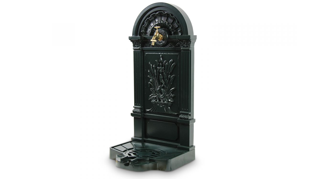 Fontaine de jardin aluminium vert 39x33x73cm