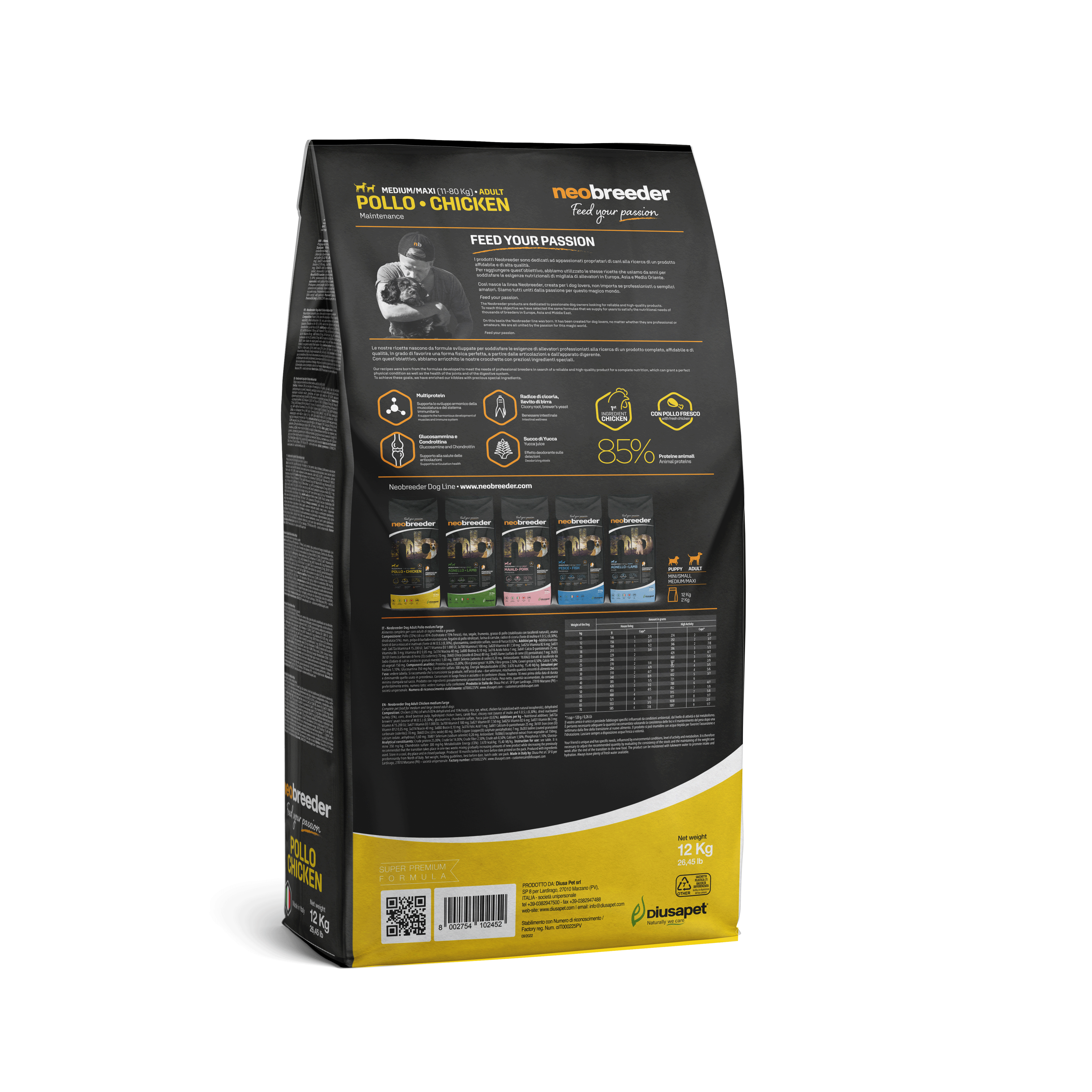 Frango adulto Neobreeder Med-Maxi 12kg