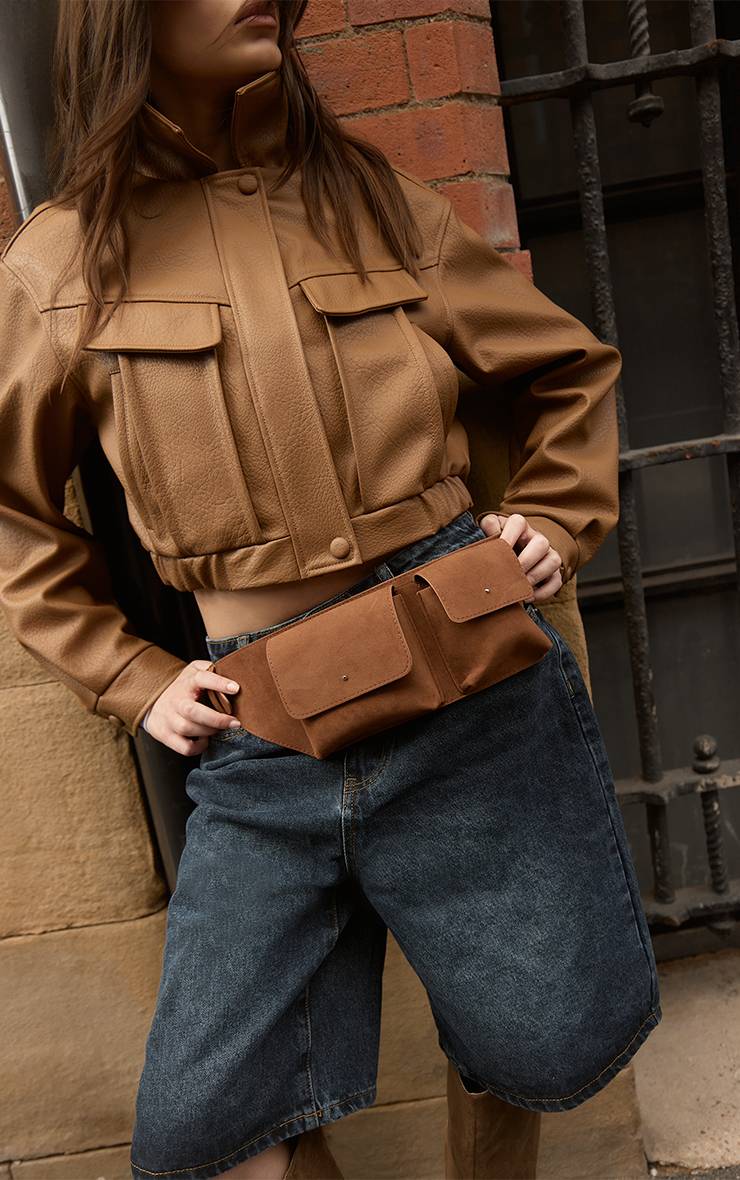 Caramel Veste Courte En Synthétique Avec Détail De Poches