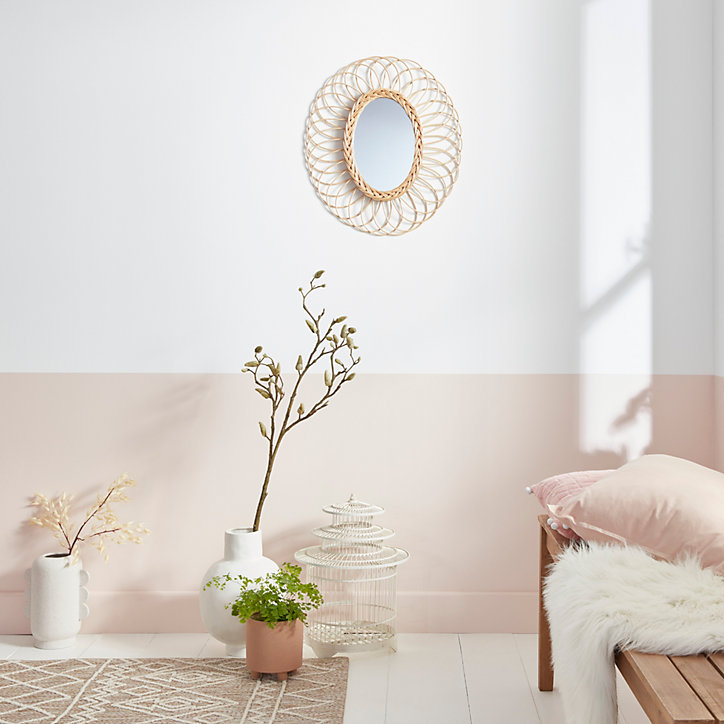 Miroir ovale rotin naturel l.50 x H.58 cm