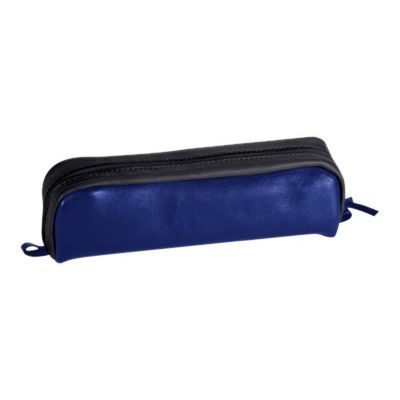 Clairefontaine - Trousse rectangulaire - cuir - bicolore noir/bleu