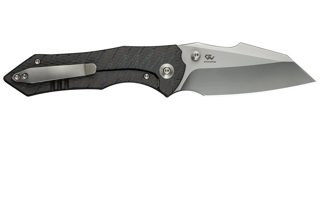 WE Knife High-Fin XL WE24010-4 Bead Blasted CPM 20CV, Diamond Tiger Stripe Patterned Flamed Titanium, zakmes