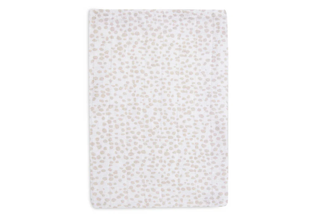 hydrofiel baby washandje Dotted & Rabbit Nougat GOTS - set van 2 zand