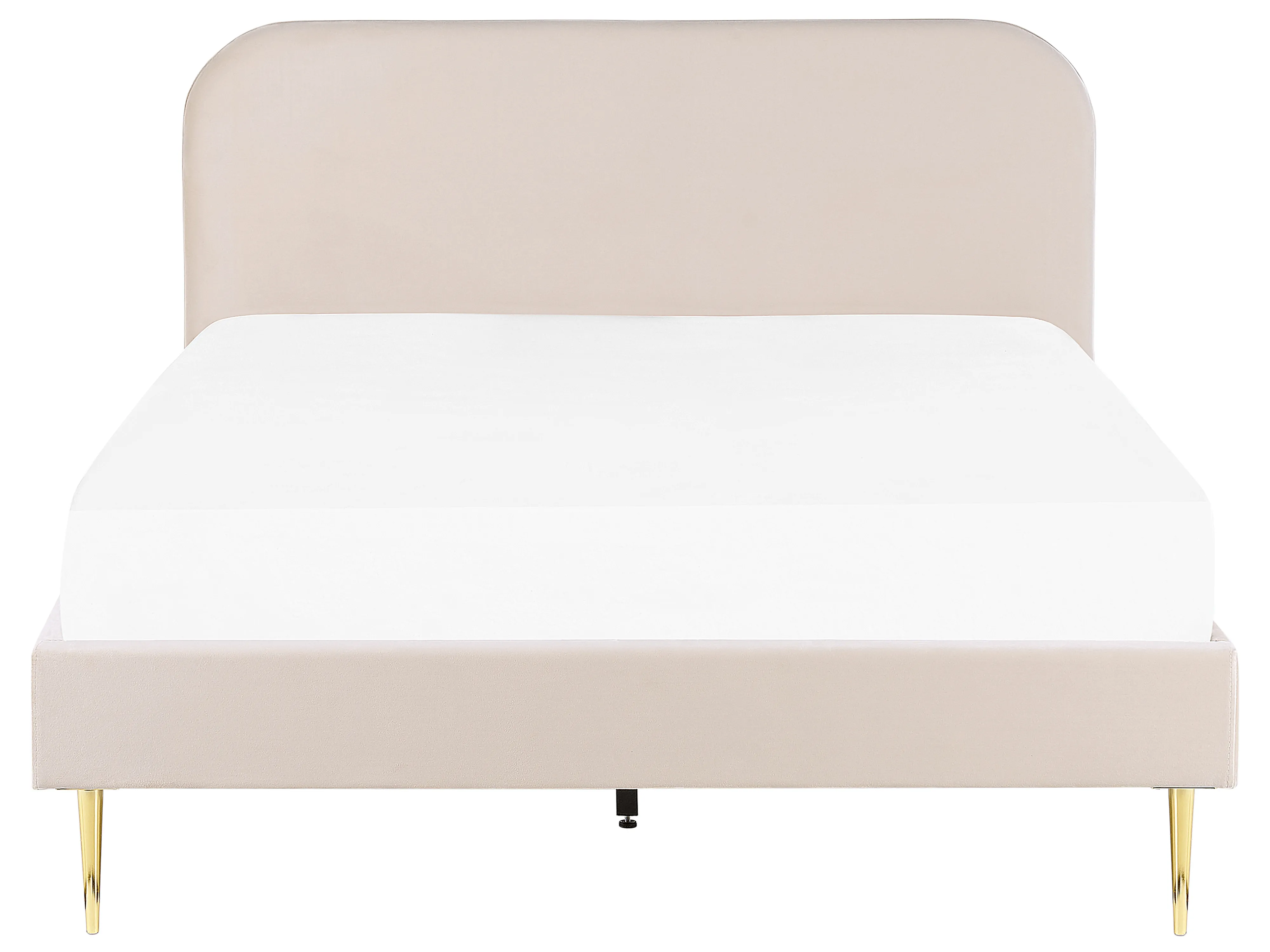 Bed Fluweel FLAYAT 160 x 200 cm Lichtbeige