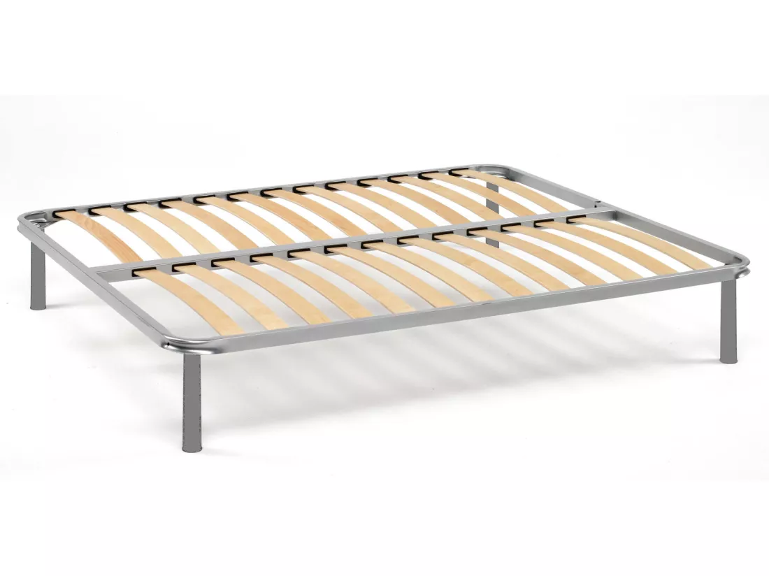 Sommier double Dgome, Sommier orthopédique en contreplaqué de bouleau avec 13 lattes, 100% Made in Italy, 160x190h 34 cm