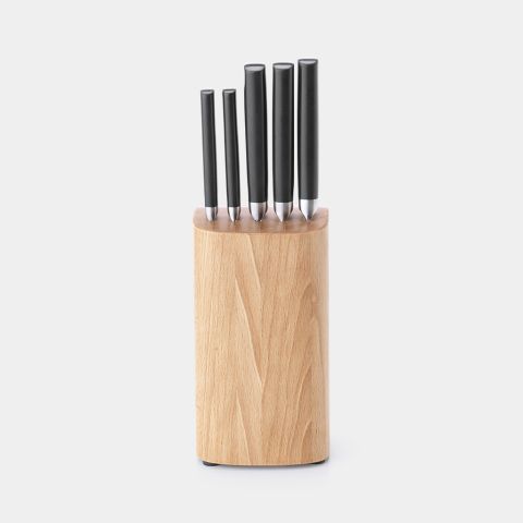 Profile Messenblok hout met 5 messen - Beech Wood