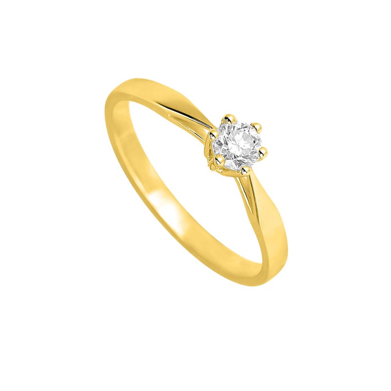 Bague Femme - Or 18 Carats - Diamant 0,23 Carats