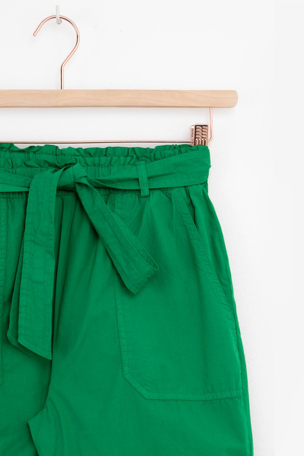 Groene high waist paperbag shorts