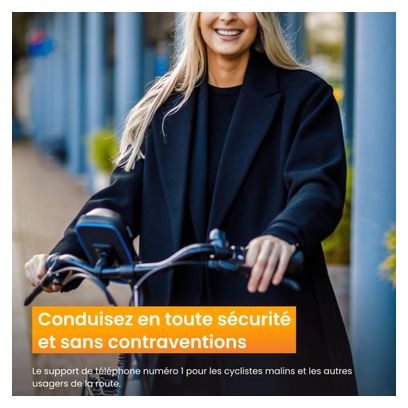 Support et Protection Smartphone Etanche Pour vélo R2B Rotation à 360 Degrés Noir/Bleu