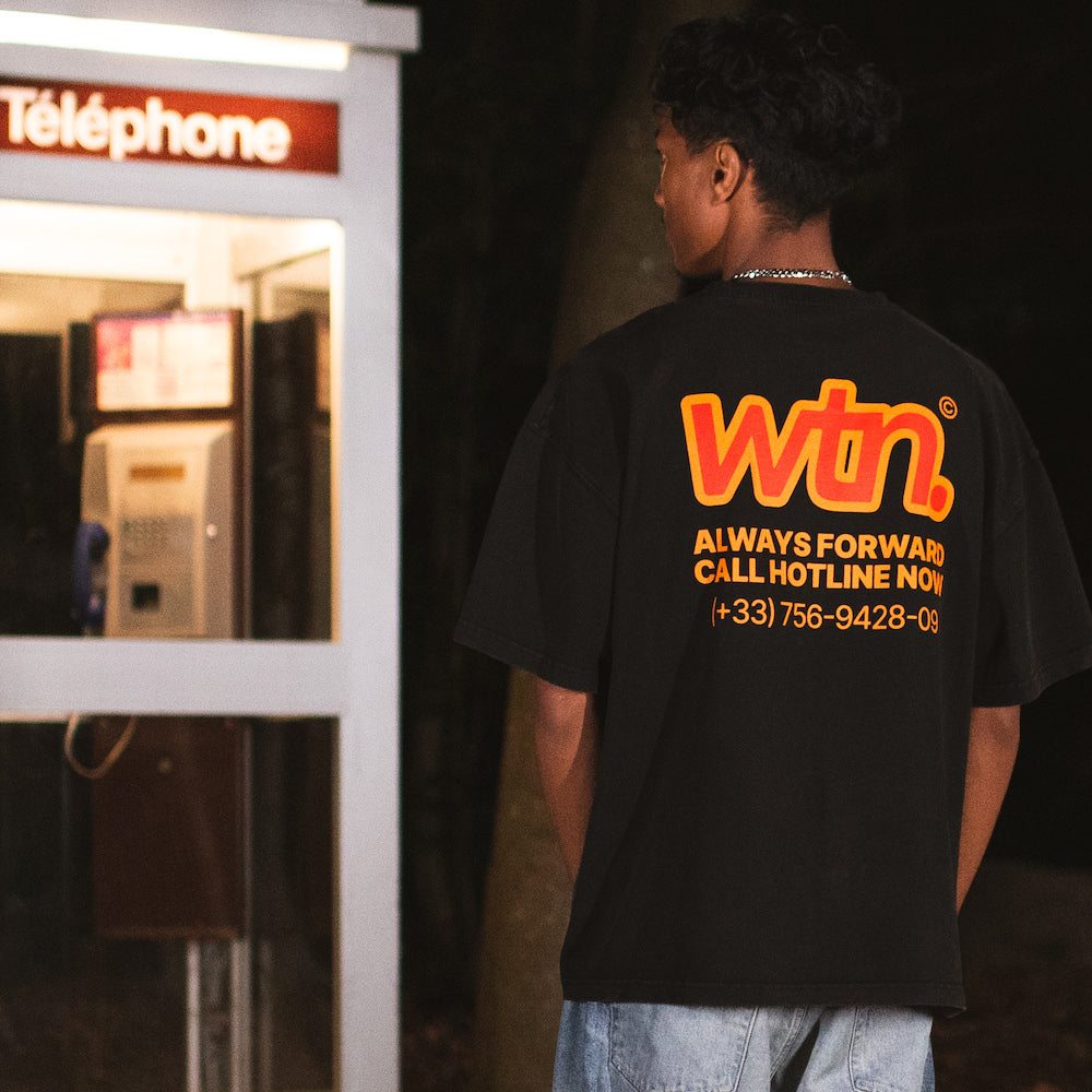 wtn. Hotline T-Shirt Washed Black